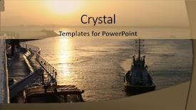  Presentation with cruise ship - Amazing theme having flight deck - huge cruise ship approaches backdrop and a yellow colored foreground