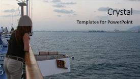  Presentation with mayflower ship - Amazing PPT layouts having flight deck - huge cruise ship approaches backdrop and a light gray colored foreground