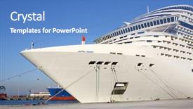  Presentation with cruise ship - Colorful PPT theme enhanced with flight deck - huge cruise ship backdrop and a teal colored foreground