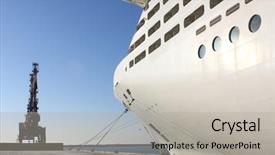  Presentation with cruise ship - Cool new PPT layouts with flight deck - huge cruise ship backdrop and a light gray colored foreground