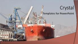  Presentation with cargo ship - Colorful slide set enhanced with flight deck - large cargo ship backdrop and a light gray colored foreground