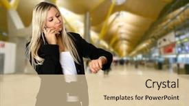  Presentation with business travel - Presentation theme consisting of flight for her business travel background and a lemonade colored foreground