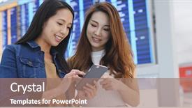  Presentation with hong kong airport - Audience pleasing slide deck consisting of flight in hong kong airport backdrop and a coral colored foreground