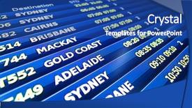  Presentation with flight - Colorful theme enhanced with flight information display screen board backdrop and a ocean colored foreground