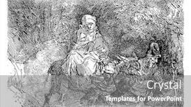  Presentation with stream - Theme having flight-into-egypt-crossing background and a gray colored foreground