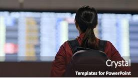  Presentation with flight - Colorful theme enhanced with woman look at the flight backdrop and a wine colored foreground