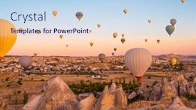  Presentation with hot air balloons - Slide deck consisting of flight-of-hot-air-balloons background and a light blue colored foreground