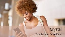  Presentation with elementary school african american female career - Colorful presentation theme enhanced with flight on smartphone at airport backdrop and a coral colored foreground