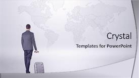  Presentation with strategic planning process - Presentation design featuring flight plan - businessman in dark suit planning background and a sky blue colored foreground