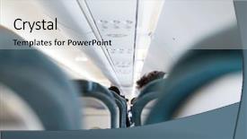  Presentation with airplane - Audience pleasing PPT theme consisting of flight plane - interior of airplane backdrop and a lemonade colored foreground