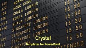  Presentation with airport - Colorful presentation enhanced with flight schedule - airport arrival board backdrop and a tawny brown colored foreground