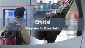  Presentation with airport departure arrival information board - Slide deck consisting of flight schedule - ready-to-use travel and airport themed background and a ocean colored foreground