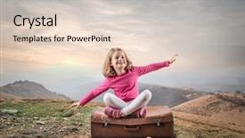  Presentation with pink - Colorful PPT layouts enhanced with flight simulation - cute blonde child in pink backdrop and a lemonade colored foreground