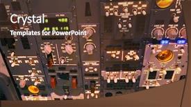  Presentation with flight simulation - Theme enhanced with flight simulation - dashboard of an aircraft background and a tawny brown colored foreground