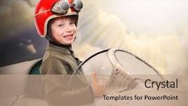  Presentation with flight simulation - Colorful slide deck enhanced with flight simulation - happy little pilot in retro backdrop and a coral colored foreground