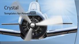  Presentation with flight simulation - Colorful slide set enhanced with flight simulation - vintage plane on a sunny backdrop and a light blue colored foreground