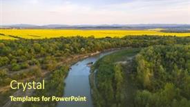  Presentation with rapeseed - Colorful slide set enhanced with flight-through-majestic-river-dnister backdrop and a tawny brown colored foreground