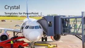  Presentation with world travel - Presentation theme consisting of flight travel around the world background and a light blue colored foreground