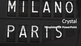  Presentation with airport - PPT theme enhanced with flights info board on airport background and a  colored foreground