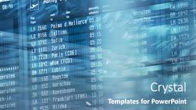  Presentation with airport terminal - Slide set featuring flights-information-on-modern-departures background and a teal colored foreground