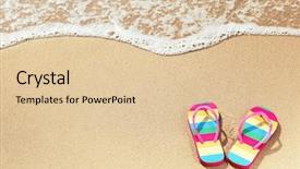  Presentation with flipflops - Audience pleasing PPT theme consisting of flip - tropical vacation concept--flipflops backdrop and a lemonade colored foreground