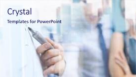  Presentation with discussion board - Presentation theme consisting of flip board having discussion background and a sky blue colored foreground