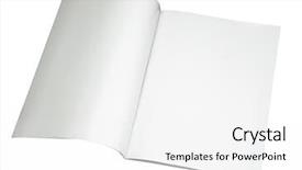  Presentation with flip book - Cool new slide deck with flip book pages - blank magazine spread isoalated backdrop and a white colored foreground