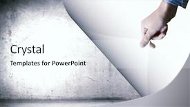  Presentation with turning page - Colorful PPT theme enhanced with flip book pages - human hand turning white blank backdrop and a cool aqua colored foreground