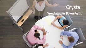  Presentation with flip chart - Amazing PPT layouts having flip chart - four businesspeople at boardroom table backdrop and a gray colored foreground