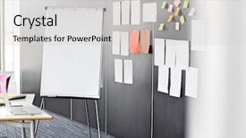  Presentation with flip chart - Slide deck featuring flip chart by sticky notepapers background and a light gray colored foreground