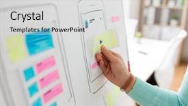  Presentation with flip chart - Presentation enhanced with flip chart working at office background and a light gray colored foreground