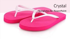  Presentation with shoes - Slide deck having flip flops - beach shoes isolated on white background and a lemonade colored foreground