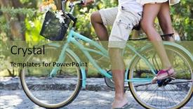  Presentation with biking - Colorful presentation enhanced with flip flops - couple enjoying a spring day backdrop and a yellow colored foreground