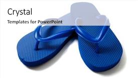  Presentation with flipflops - Colorful presentation theme enhanced with flip flops - pair of blue flipflops backdrop and a white colored foreground