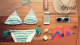  Presentation with tourism - Theme enhanced with flip flops - vacation travel tourism technology background and a coral colored foreground