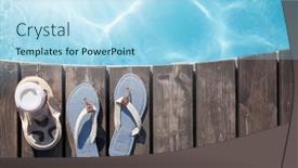  Presentation with swimming pool - Presentation theme featuring flip-flops-and-coffee-near background and a light blue colored foreground