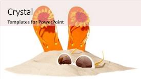  Presentation with beach - Slides featuring flip-flops and sunglasses background and a lemonade colored foreground