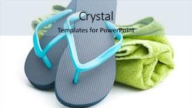  Presentation with hat and flip flop - Presentation theme enhanced with flip flops and towel isolated background and a light blue colored foreground