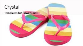  Presentation with background - Slides enhanced with flip flops isolated on white background and a white colored foreground