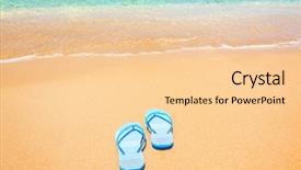  Presentation with hat and flip flop - Audience pleasing theme consisting of flip flops on a beach backdrop and a blonde colored foreground