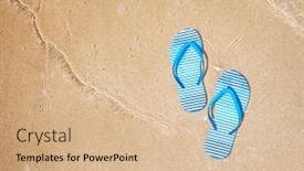  Presentation with hat and flip flop - Theme consisting of flip-flops-on-a-beach background and a coral colored foreground