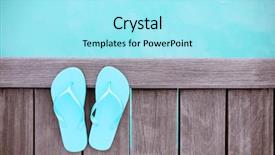  Presentation with resort - Cool new PPT theme with powtoon - flip-flops on wooden pontoon backdrop and a  colored foreground
