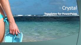  Presentation with flipflops - PPT theme enhanced with flipflops in hand - banner template background and a teal colored foreground