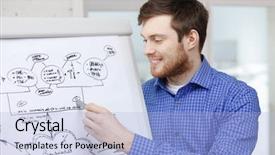  Presentation with office inauguration launch start up - PPT layouts featuring flipped classroom - business office startup and education background and a light blue colored foreground