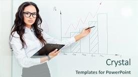  Presentation with office - Slides enhanced with flipped classroom - business woman making a presentation background and a sky blue colored foreground