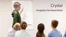  Presentation with elementary school - Presentation theme enhanced with flipped classroom - education elementary school learning background and a lemonade colored foreground