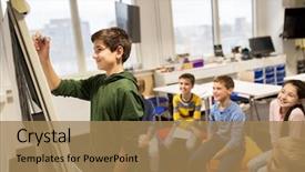  Presentation with elementary school - Presentation design having flipped classroom - education elementary school learning background and a coral colored foreground