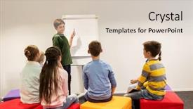  Presentation with elementary school - Presentation theme enhanced with flipped classroom - education elementary school learning background and a lemonade colored foreground