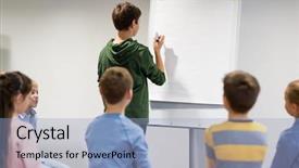  Presentation with elementary school - PPT theme having flipped classroom - education elementary school learning background and a light blue colored foreground