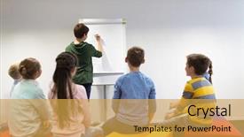  Presentation with school elementary - Slides having flipped classroom - education elementary school learning background and a yellow colored foreground